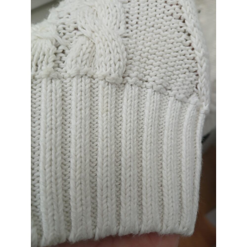 Lucky Brand Cozy Off White Cable Knit Cardigan Buttons sz XL - Picture 5 of 11